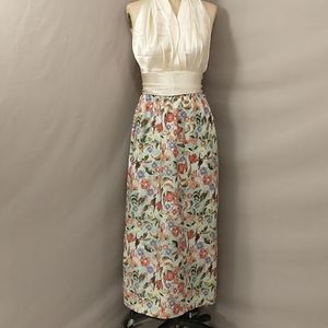 Silk Floral Maxi Long Skirt Jeanine Dray French Flair Excellent Quality & Cond.